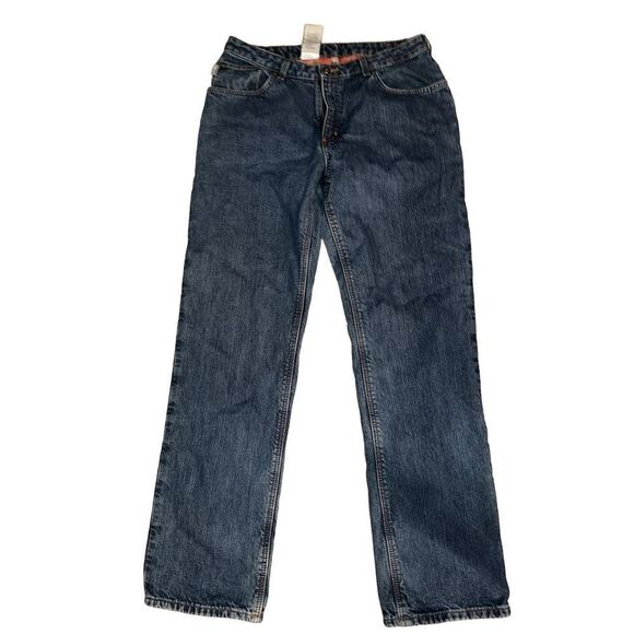 Carhartt Jeans Womens 14x34 Flannel lined Farm Work Outdoor Straight WB172 VI0 - Picture 1 of 5